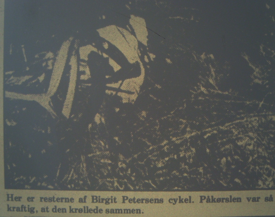 Birgitte Petersens cykel ved ulykke